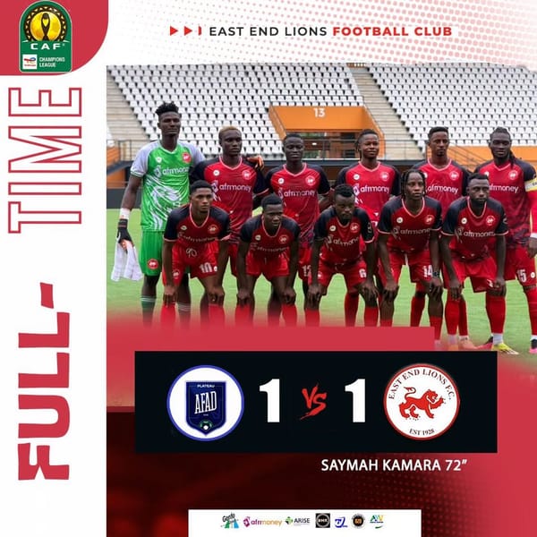 East End Lions Secure Draw in Abidjan as Saymah Kamara Strikes
